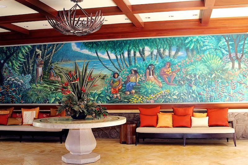 Welcoming mural in front lobby area