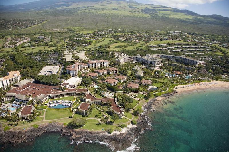Tremendous aerial views of the wailea Beach Villas Property in South Maui