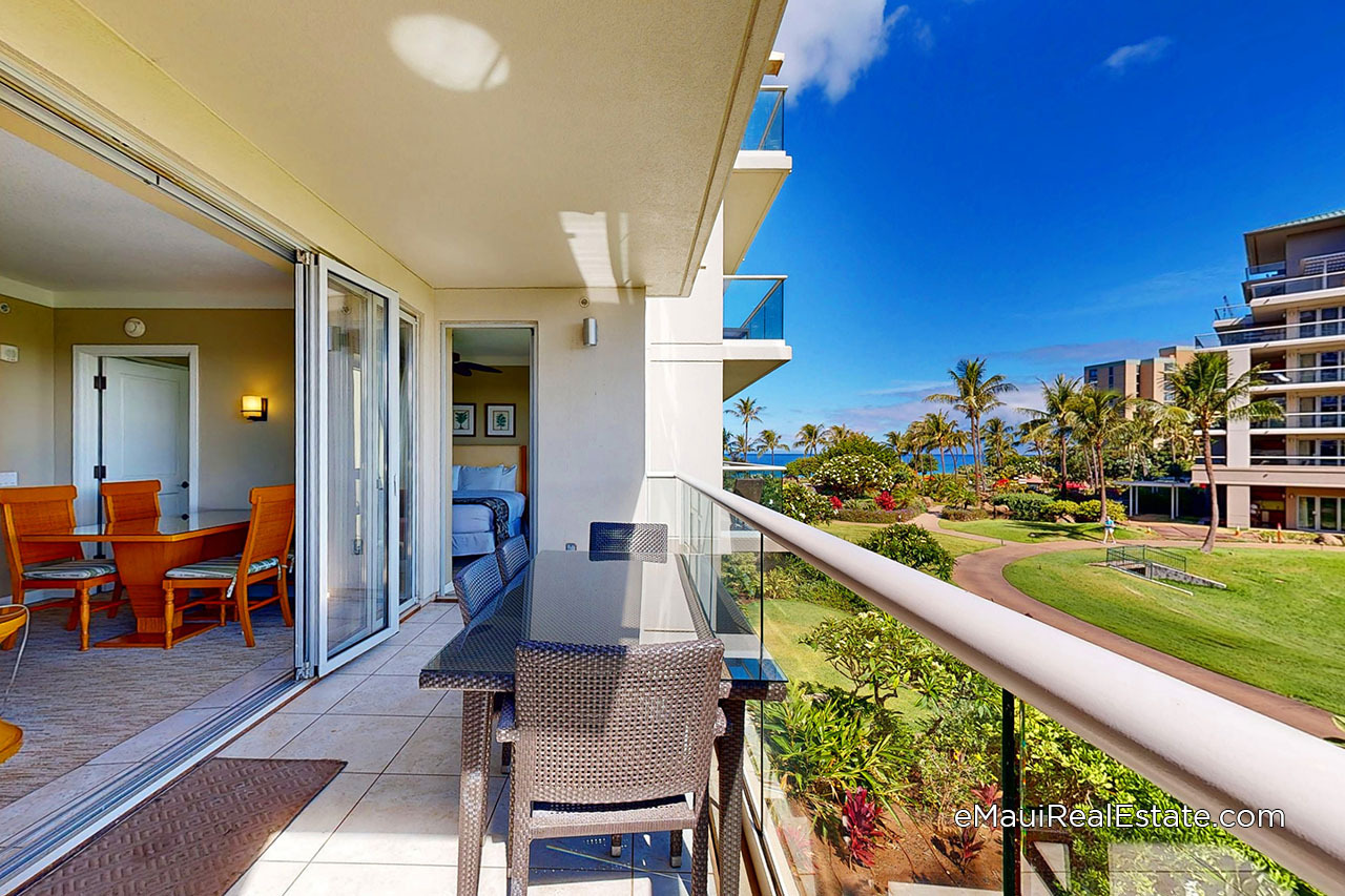 View from the lanai of a unit in the Hokulani building at Honua Kai