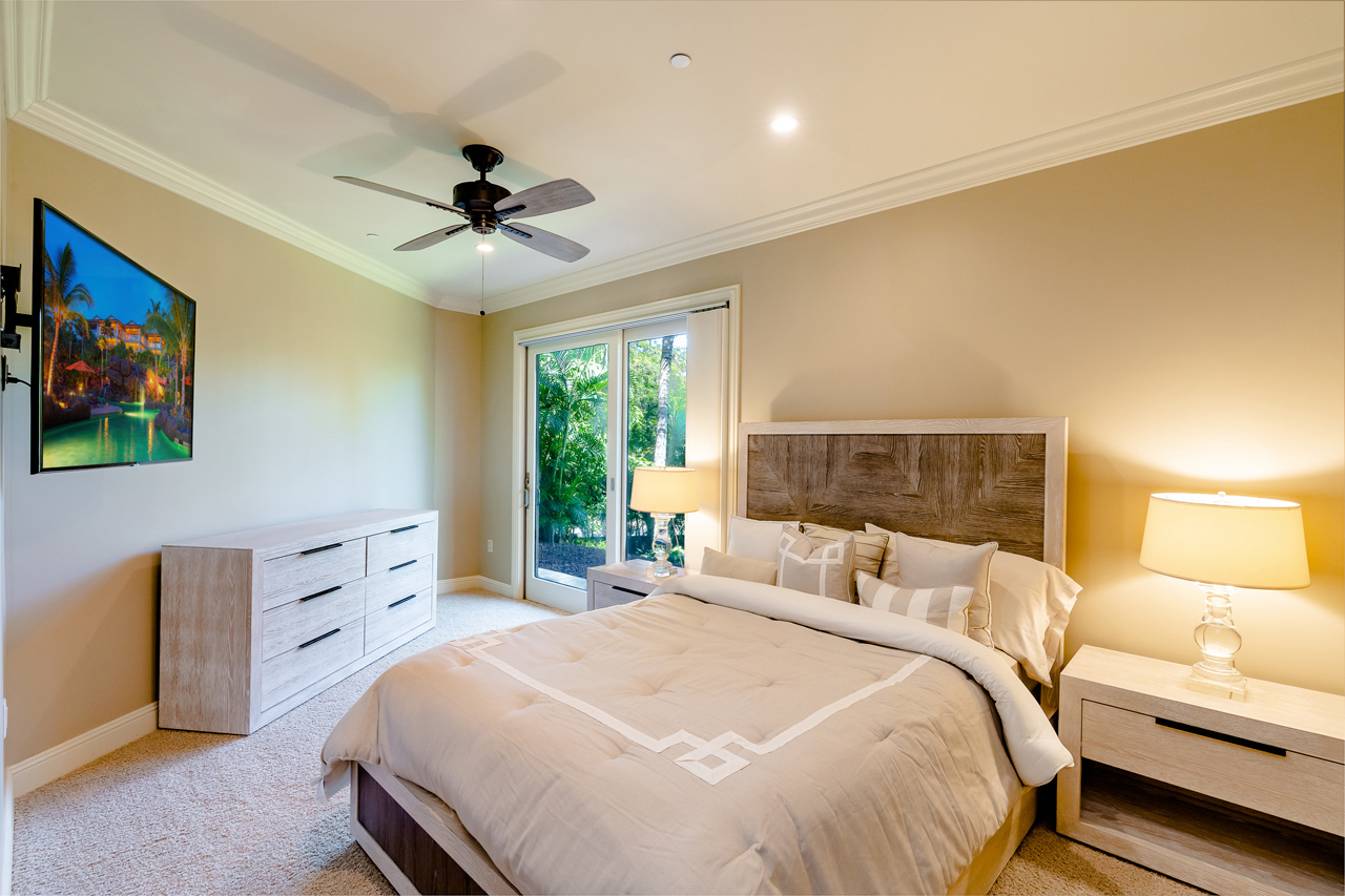 4 Bedrooms at Ho'olei: The downstairs master suite has been thoughtfully divided up into two bedrooms, this photos shows the 4th bedroom, each with lanai access!